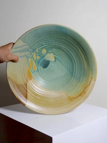 Très grande coupe à fruits Egbert Boonstra artisanat Pays-Bas céramique vintage