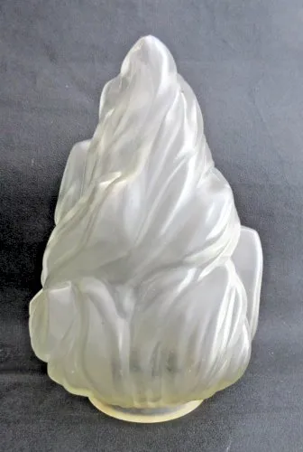 Tulipe de lampe en verre en forme de flamme à nombreuses volutes, 22 cm