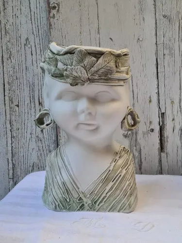 Vase, Cache Pot Biscuit Philippe Léger Buste d'Enfant