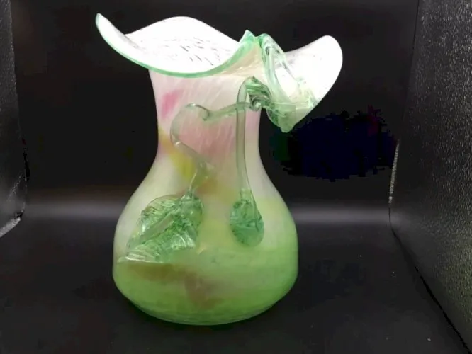 Vase en verre soufflé Murano vase decor floral