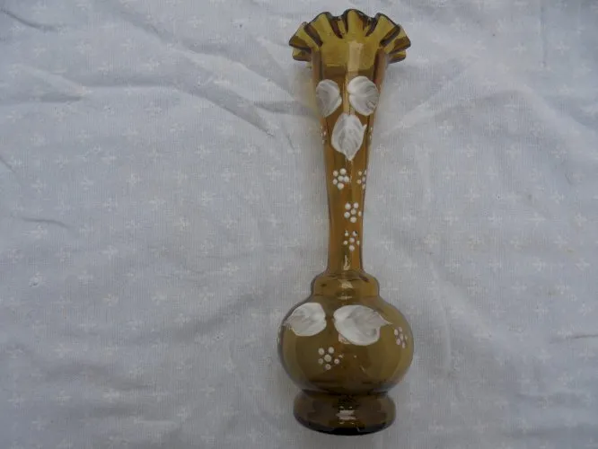vase en verre souflet et peint