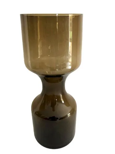 vase forme altere cylindrique verre fumé design années 60 vintage 60s déco