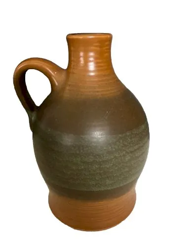 vase gourde pichet en céramique marron et vert vintage Germany Allemagne