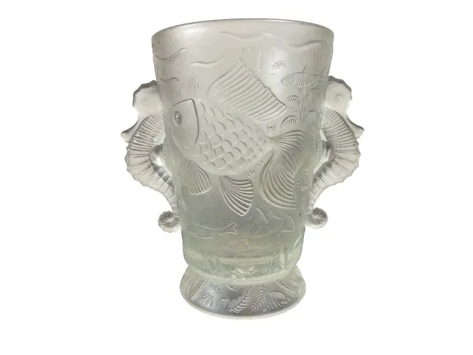 Vase hippocampe , cheval de mer Josef Inwald Barolac Bohème Art Déco