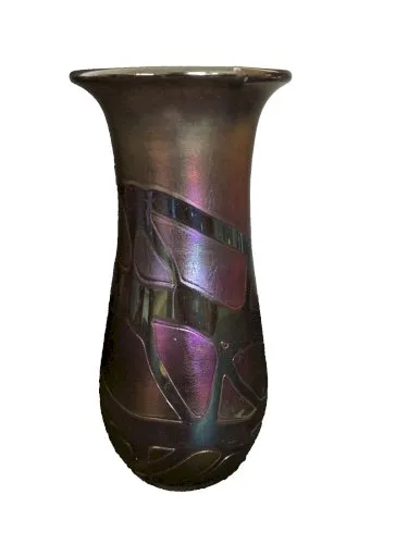 Vase Irisé DLG Loetz Verre De Malte phoenicien vintage design verrerie