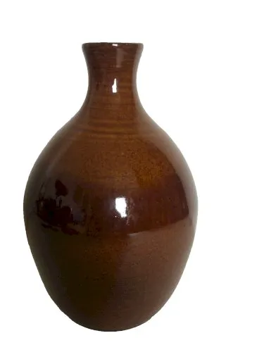 vase marron gres emaille Vintage Signature à identifier croix celtique triskel