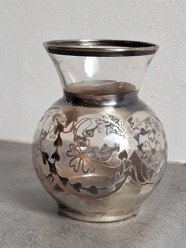 VASE SAINT GRAAL EN VERRE ET ARGENT