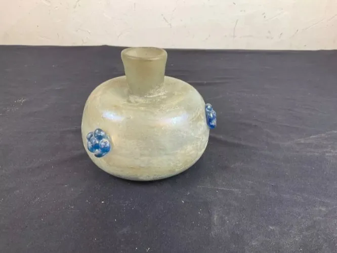 vase verre bleu et irisé Scavo Seguso Murano style gallo-romain