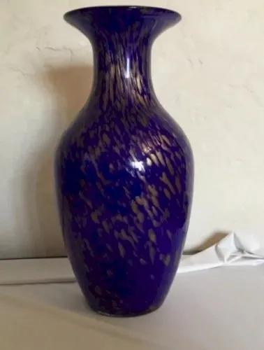 Vase verre de Murano venini,nason avec inclusion d or +36 cm