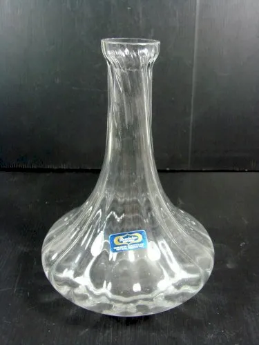 Vase Verre Moulé Torsadé Turquie Estampillé, H - 19 cm, TBE