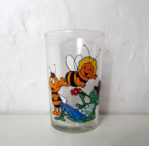 verre à moutarde Maya l'abeille vintage