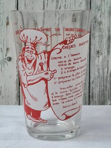 Verre Doseur "Crêpes Suzette" Années 70 Vintage