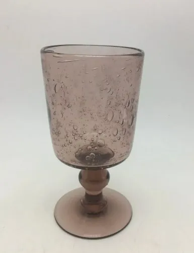 Verre en verre souffle bullé style Biot hauteur 16 cm