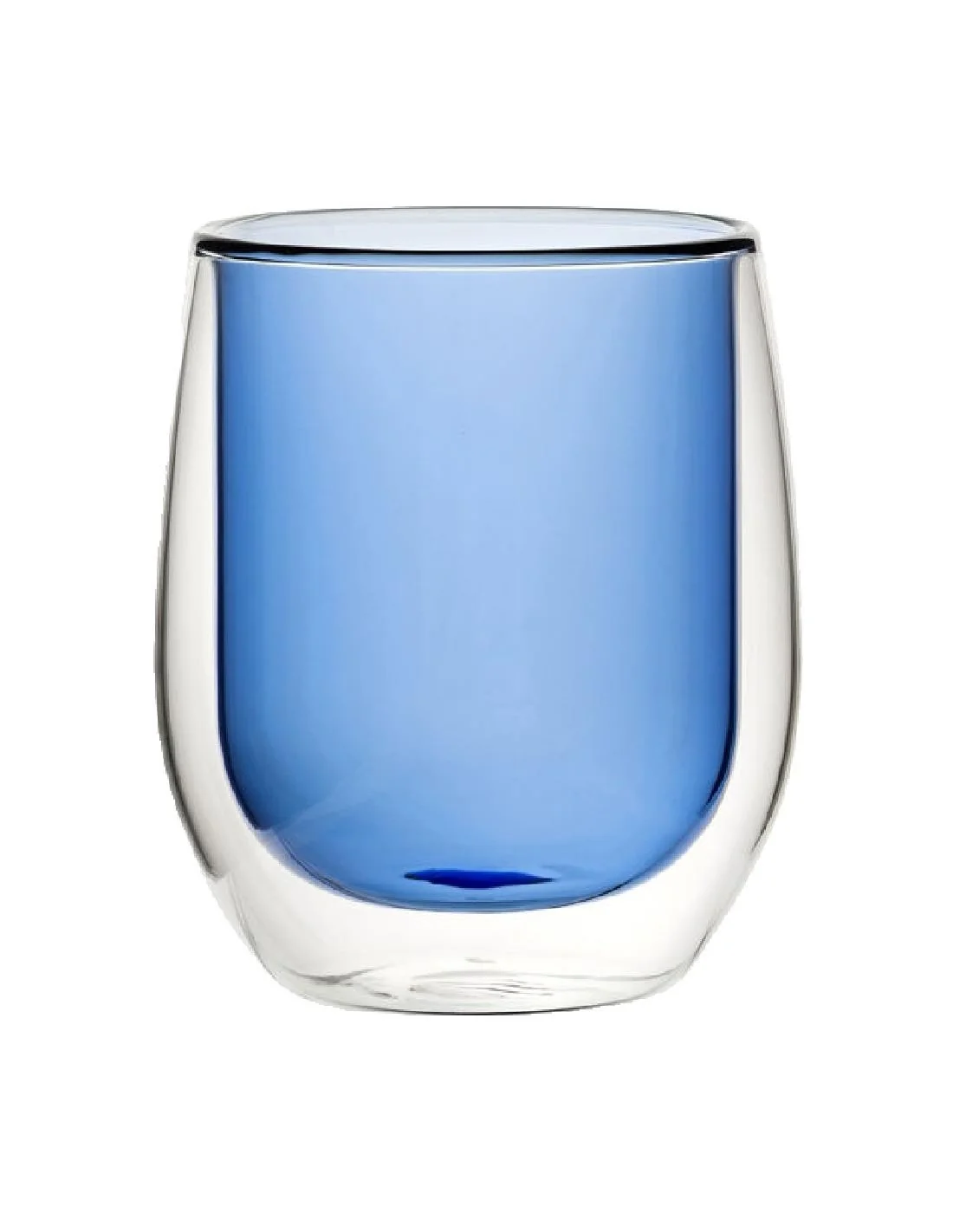 Verres à eau double paroi Utopia bleus 27 cl (lot de 6)