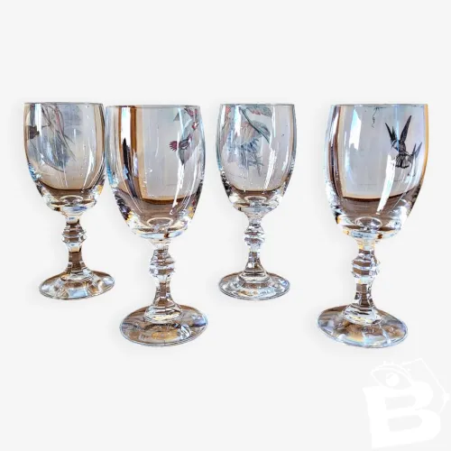 Verres à pied vintage en cristal pour vin, porto (18 cl)