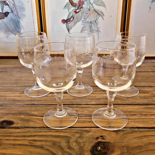 Verres à vin blanc Cristal Arques Matignon, cristal gravé lot de 6
