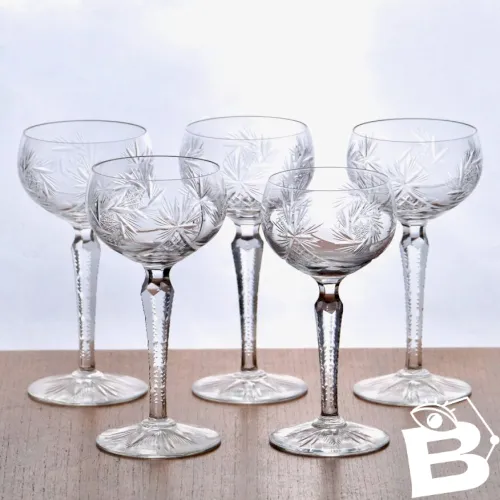 Verres anciens Val Saint Lambert en cristal soufflé bouche