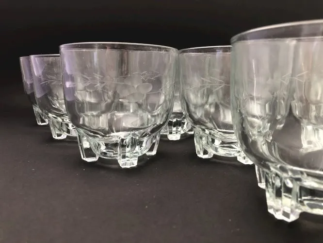 Verres gravés années 50