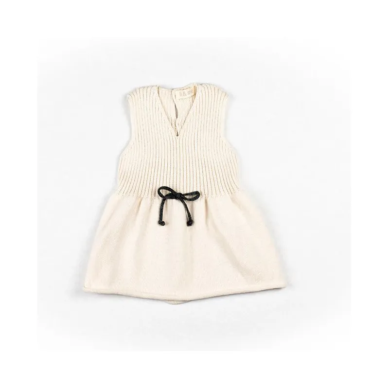 vestido lazo tricot li&me cream