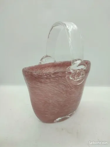 Vide de poche en forme de sac en verre de murano en bon etat