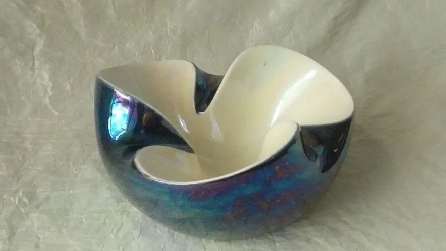 VIDE POCHE CENDRIER FAIENCE IRISEE VERCERAM VINTAGE**