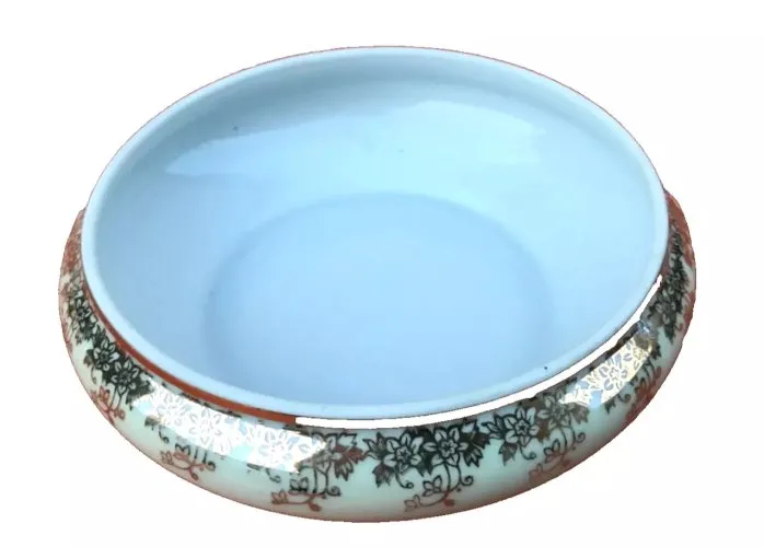 Vide-poche / Coupelle Porcelaine Artistique F.M Limoges France Vert Céladon avec dorure