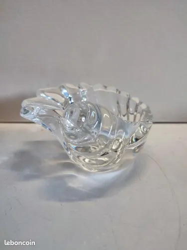 Vide poche cristal en forme de coquillage signé ART Vannes en bel etat
