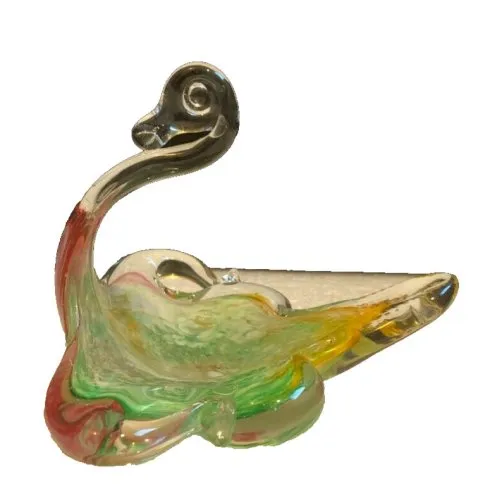 Vide poche décoration forme de cygne en pate de verre Murano? Verrerie artisanat