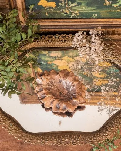 Vide-poche feuille de vigne en bronze