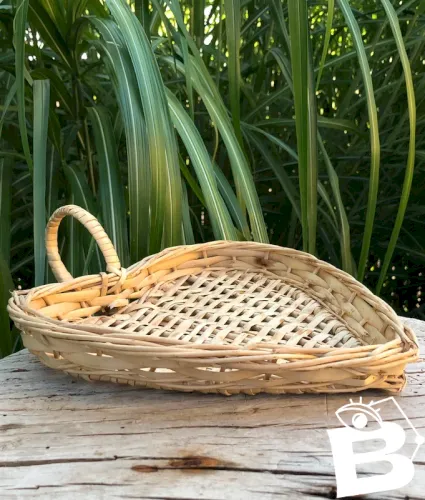 Vide poche en osier en forme de cœur