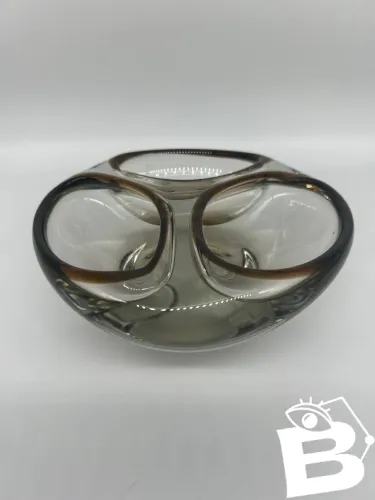 Vide poche en verre de murano fumé