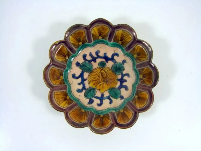 Vide poche Faience Chine Décor Polylobé Signé TBE