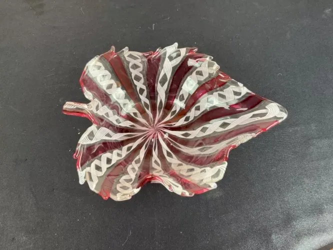 Vide poche feuilles Ercole Barovier Et toso Murano