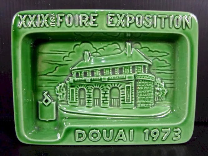 Vide-poche Foire Douai 1973 Faïence Desvres Signé Gabriel Fourmaintraux TBE