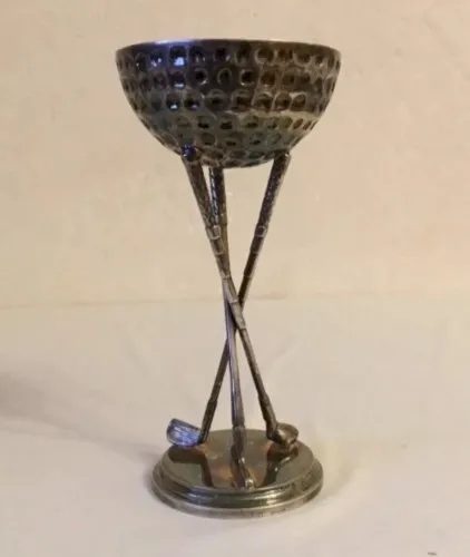 Vide poche trophée bronze argente design Valenti made in spain vers 1960