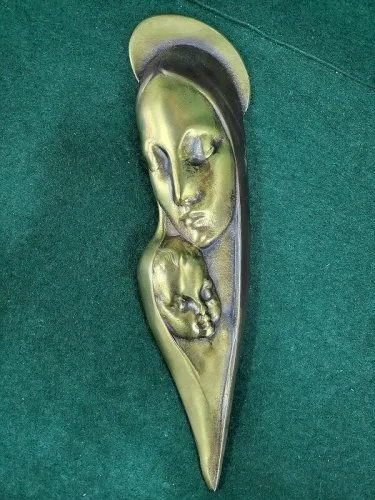 VIERGE A L'ENFANT EN BRONZE SIGNEE MERMET