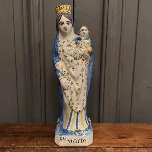 Vierge d'accouchée en faïence XIXe Ste Marie L9235