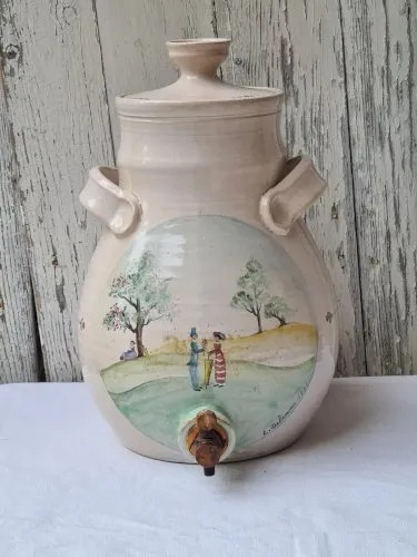 Vinaigrier en grès Décor Naïf