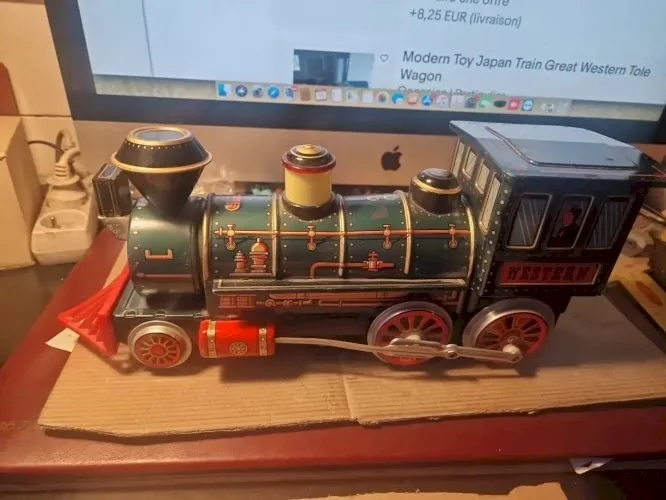 Vintage, années 70, Loco Western Modern Toys , en tôle, métal