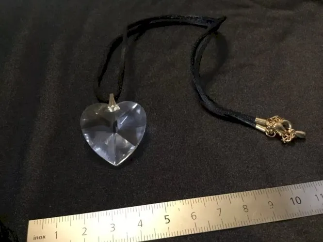 Vintage Collier pendentifs en cristal cœur