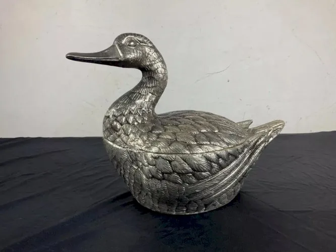 Vintage Italian Mauro Manetti Metal Clad duck Ice Bucket, circa 1960