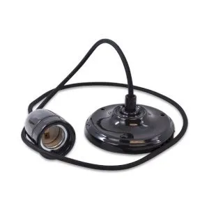 Vintage Lampe suspendue en céramique - E27 Noire ou Jaune