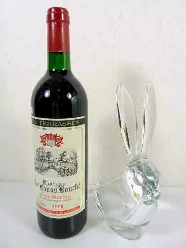 Vintage vide poche en cristal de Vannes LAPIN signé H - 21,5 cm