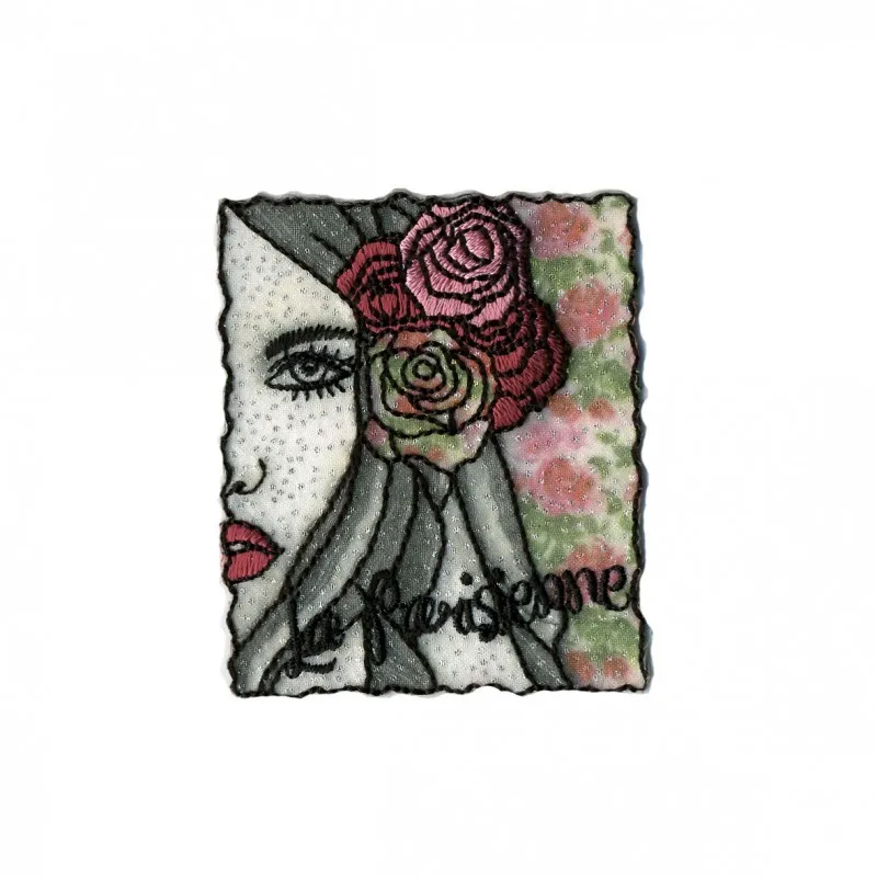 Visage femme vintage - Moitié rose