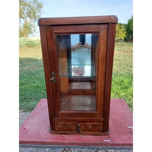 Vitrine Année 30 Bois Vitres Bisautées