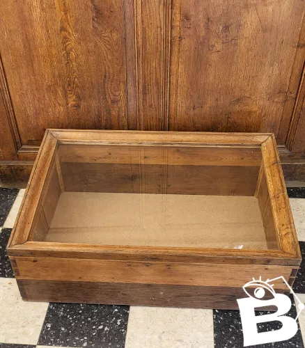Vitrine de comptoir en chêne Fin XIXème / Déb. XXème