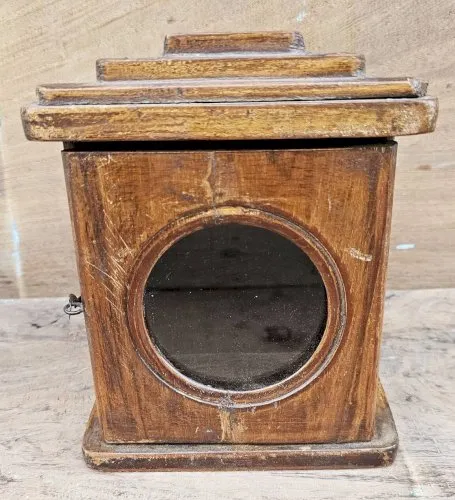 Vitrine murale art déco en teck birman