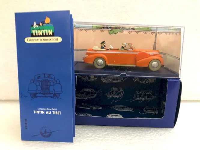 voiture tintin 1/43 N° 15 le taxi de new delhi 2003 cadillac fleetwood 1938