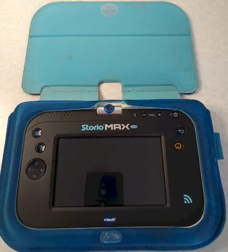 Vtech Storio Max2.0 Bleu Tablette Tactile Pochette, Micro SD 4Go, Cartouche Démo