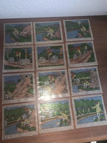 Vues sur papier E Mazo 12 vues amusantes par A VALLET lanterne magique 1910's